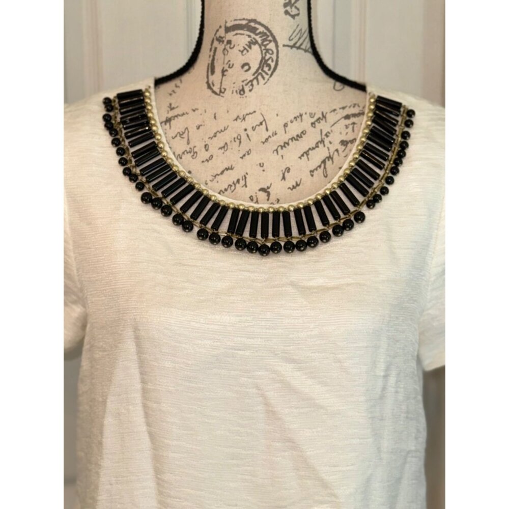 Kate Spade Gail Sheath Dress Cream Linen Blend Embellished Beads Pockets Lined 6 - Picture 10 of 14